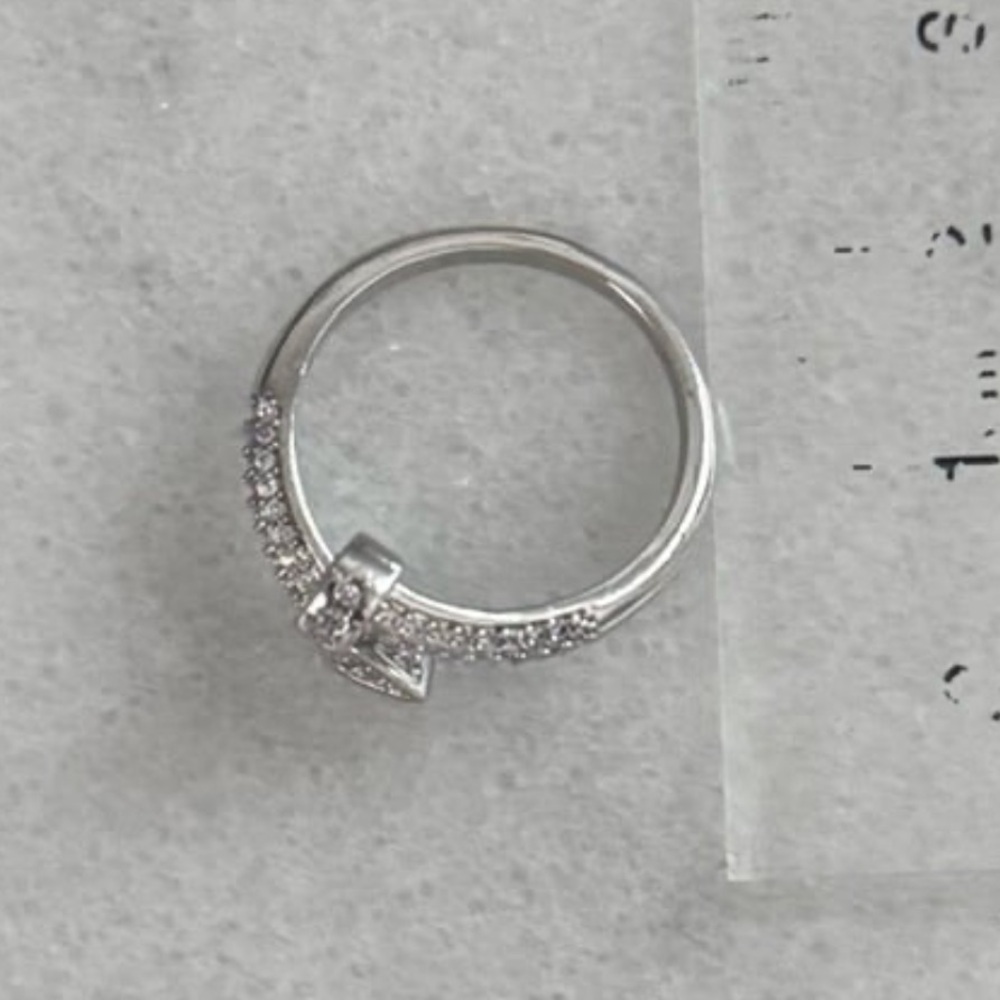 Silver Crystal Pave Nail Wrap Ring Brand New - Picture 4 of 5